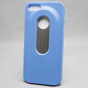 MINIOPAL SELLCTION 25128 [iPhone5/5s用 せんぬき付きケース プラスチック＆ステンレス 水色＆スチール]