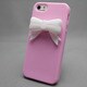 MINIOPAL SELLCTION 24954 [iPhone5/5s用 リボン付き メルヘンケース シリコン ホワイト＆ピンク]