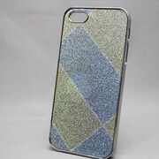 MINIOPAL SELLCTION 21632 [iPhone5/5s用 キラキラチェック柄シリーズ アルミ ブルー×グリーン]