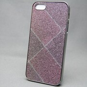MINIOPAL SELLCTION 22615 [iPhone5/5s用 キラキラチェック柄シリーズ アルミ ピンク×パープル]