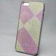 MINIOPAL SELLCTION 22622 [iPhone5/5s用 キラキラチェック柄シリーズ アルミ ピンク×イエロー]