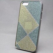 MINIOPAL SELLCTION 22639 [iPhone5/5s用 キラキラチェック柄シリーズ アルミ グリーン]