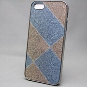 MINIOPAL SELLCTION 22646 [iPhone5/5s用 キラキラチェック柄シリーズ アルミ ブルー×イエロー]