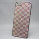 MINIOPAL SELLCTION 21649 [iPhone5/5s用 キラキラケース チェックシリーズ アルミ ピンク×イエロー]