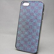 MINIOPAL SELLCTION 22721 [iPhone5/5s用 キラキラケース チェックシリーズ アルミ ブルー×ピンク]