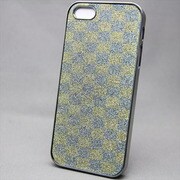 MINIOPAL SELLCTION 22738 [iPhone5/5s用 キラキラケース チェックシリーズ プラスチック きらきらイエロー＆ブルー]