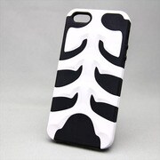 MINIOPAL SELLCTION 21731 [iPhone5/5s用 骨浮き出し 立体ケース ボーンシリーズ ホワイト×ブラック]