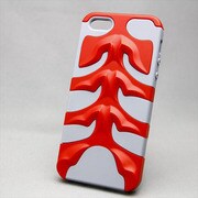 MINIOPAL SELLCTION 21779 [iPhone5/5s用 骨浮き出し 立体ケース ボーンシリーズ レッド×グレー]