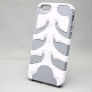 MINIOPAL SELLCTION 21823 [iPhone5/5s用 骨浮き出し 立体ケース ボーンシリーズ ホワイト×グレー]