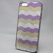 MINIOPAL SELLCTION 22790 [iPhone5/5s用 キラキラ波模様ケース アルミ パープル×イエロー×シルバー]