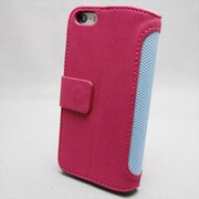 MINIOPAL SELLCTION 24916 [iPhone5/5s用 手帳型 バイカラー 左右開閉ケース レザー＆ラバー ピンク＆水色]