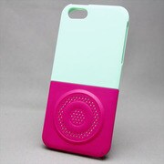 MINIOPAL SELLCTION 22141 [iPhone5/5s用 カラフル 上下組み込み式 スピーカーモチーフケース グリーン／パープル]