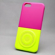 MINIOPAL SELLCTION 22172 [iPhone5/5s用 カラフル 上下組み込み式 スピーカーモチーフケース パープル／グリーン]