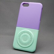 MINIOPAL SELLCTION 22288 [iPhone5/5s用 カラフル 上下組み込み式 スピーカーモチーフケース パープル／グリーン]