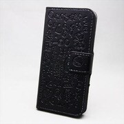 MINIOPAL SELLCTION 22349 [iPhone5/5s用 左右開閉式 メルヘン手帳型ケース レザー 黒]