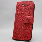 MINIOPAL SELLCTION 22370 [iPhone5/5s用 左右開閉式 メルヘン手帳型ケース レザー 赤]