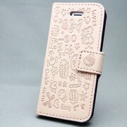 MINIOPAL SELLCTION 22417 [iPhone5/5s用 左右開閉式 メルヘン手帳型ケース プラスチック 薄ピンク]