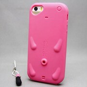 MINIOPAL SELLCTION 21946 [iPhone5/5s用 ブタちゃんモチーフ ストラップ装着可能ケース シリコン ピンク]