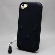MINIOPAL SELLCTION 22059 [iPhone5/5s用 ブタちゃんモチーフ ストラップ装着可能ケース シリコン ブラック]