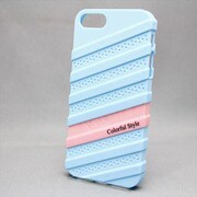 MINIOPAL SELLCTION 22042 [iPhone5/5s用 2色組み合わせ式 上下組み込み式 凸凹ケース 水色×ピンク]