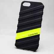MINIOPAL SELLCTION 22264 [iPhone5/5s用 2色組み合わせ式 上下組み込み式 凸凹ケース シリコン BK×黄緑]