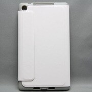NEXUS7(2013年発売モデル) シンプル開閉式 スタンド可ケース 合皮×プラスチック ホワイト MINIOPAL SELLCTION 24473