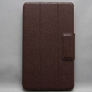 NEXUS7(2013年発売モデル) 左右開閉式 ロール式シンプルケース 合皮×プラスチック ブラウンブラック MINIOPAL SELLCTION 24176