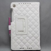 NEXUS7(2013年発売モデル) ペン差し付き 大人気キルティング加工シリーズ 合皮 ホワイト MINIOPAL SELLCTION 24282