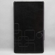 NEXUS7(2013年発売モデル) / シンプル柄入りケース 合皮×プラスチック ブラック MINIOPAL SELLCTION 23940