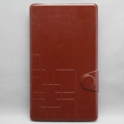 NEXUS7(2013年発売モデル) / シンプル柄入りケース 合皮×プラスチック ブラウン MINIOPAL SELLCTION 23988