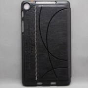 NEXUS7(2013年発売モデル) ライン入り 柄有りケース 合皮×プラスチック ブラック MINIOPAL SELLCTION 23872