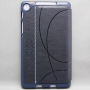 NEXUS7(2013年発売モデル) ライン入り 柄有りケース 合皮×プラスチック ネイビー MINIOPAL SELLCTION 23889