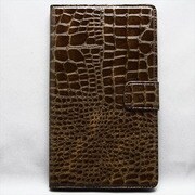 NEXUS7(2013年発売モデル) クロコ調 オシャレ柄調ケース 合皮 ブラウン MINIOPAL SELLCTION 23322