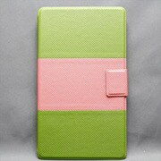NEXUS7(2013年発売モデル) バイカラーケース 合皮 グリーン×ピンク MINIOPAL SELLCTION 23391