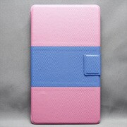 NEXUS7(2013年発売モデル) バイカラーケース 合皮 ピンク×ブルー MINIOPAL SELLCTION 23407
