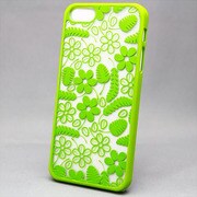 MINIOPAL SELLCTION 22929 [iPhone5/5s用 彫刻調 花模様ケース プラスチック グリーン]