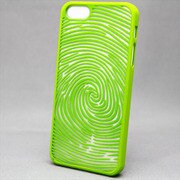 MINIOPAL SELLCTION 22844 [iPhone5/5s用 彫刻調 渦柄ケース プラスチック グリーン]