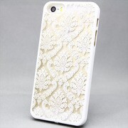 MINIOPAL SELLCTION 23025 [iPhone5/5s用 彫刻調 花模様ケース プラスチック ホワイト]