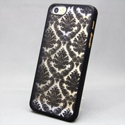 MINIOPAL SELLCTION 23063 [iPhone5/5s用 彫刻調 花模様ケース プラスチック ブラック]
