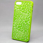 MINIOPAL SELLCTION 22974 [iPhone5/5s用 彫刻/和調彫り風 花模様ケース プラスチック グリーン]