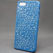 MINIOPAL SELLCTION 22998 [iPhone5/5s用 彫刻/和調彫り風 花模様ケース プラスチック ブルー]