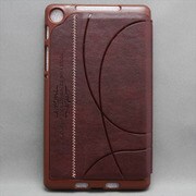 NEXUS7(2013年発売モデル) ライン入り 合皮×プラスチック ブラウン MINIOPAL SELLCTION 23919