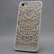 MINIOPAL SELLCTION 23308 [iPhone5/5s用 彫刻風 獅子 キャラクターケース プラスチック ホワイト]