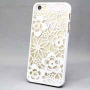 MINIOPAL SELLCTION 23230 [iPhone5/5s用 彫刻/和調彫り風 ダイナミック花模様ケース プラスチック ホワイト]