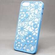 MINIOPAL SELLCTION 23254 [iPhone5/5s用 彫刻/和調彫り風 ダイナミック花模様ケース プラスチック ブルー]