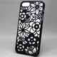 MINIOPAL SELLCTION 23261 [iPhone5/5s用 彫刻/和調彫り風 ダイナミック花模様ケース プラスチック ブラック]
