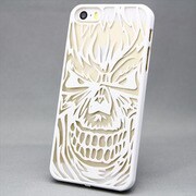 MINIOPAL SELLCTION 23186 [iPhone5/5s用 浮き彫り風 スカルケース プラスチック ホワイト]