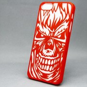 MINIOPAL SELLCTION 23193 [iPhone5/5s用 浮き彫り風 スカルケース プラスチック レッド]