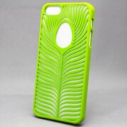 MINIOPAL SELLCTION 23124 [iPhone5/5s用 彫刻風 自然/木の葉ケース プラスチック グリーン]