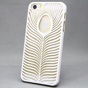 MINIOPAL SELLCTION 23131 [iPhone5/5s用 彫刻風 自然/木の葉ケース プラスチック ホワイト]
